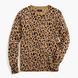 Jcrew leopard print cashmere sweater